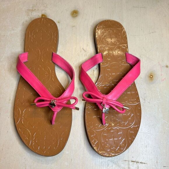 Kate Spade “Charles” Flip-Flop Women’s Size 9.5 Bow Pink  Sandals Thongs - Picture 1 of 3
